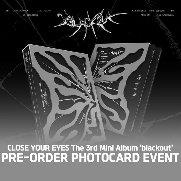 CIERRE LOS OJOS (클로즈유어아이즈) El tercer mini álbum 'blackout' (versión blackout) (EVENTO DE TARJETA FOTOGRÁFICA DE PRE-ORDEN 특전)