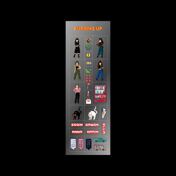 MEOVV (미야오) BURNING UP PIXEL CLEAR STICKER (2EA)