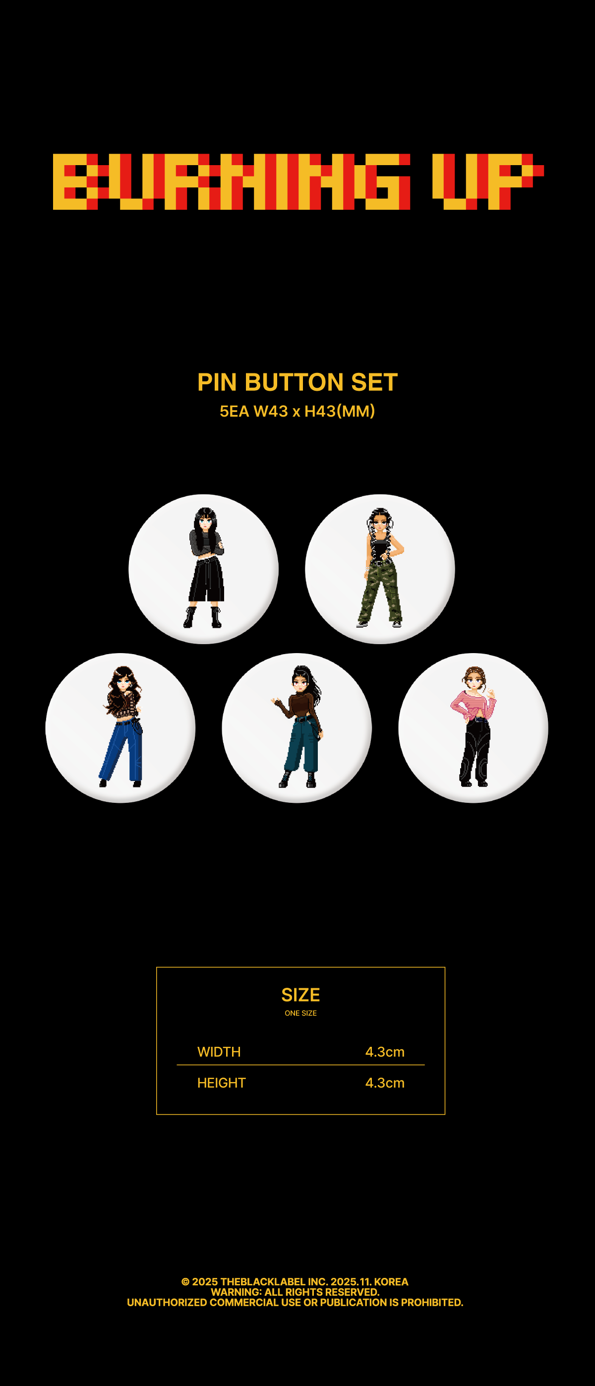 MEOVV (미야오) BURNING UP PIN BUTTON SET(5EA)