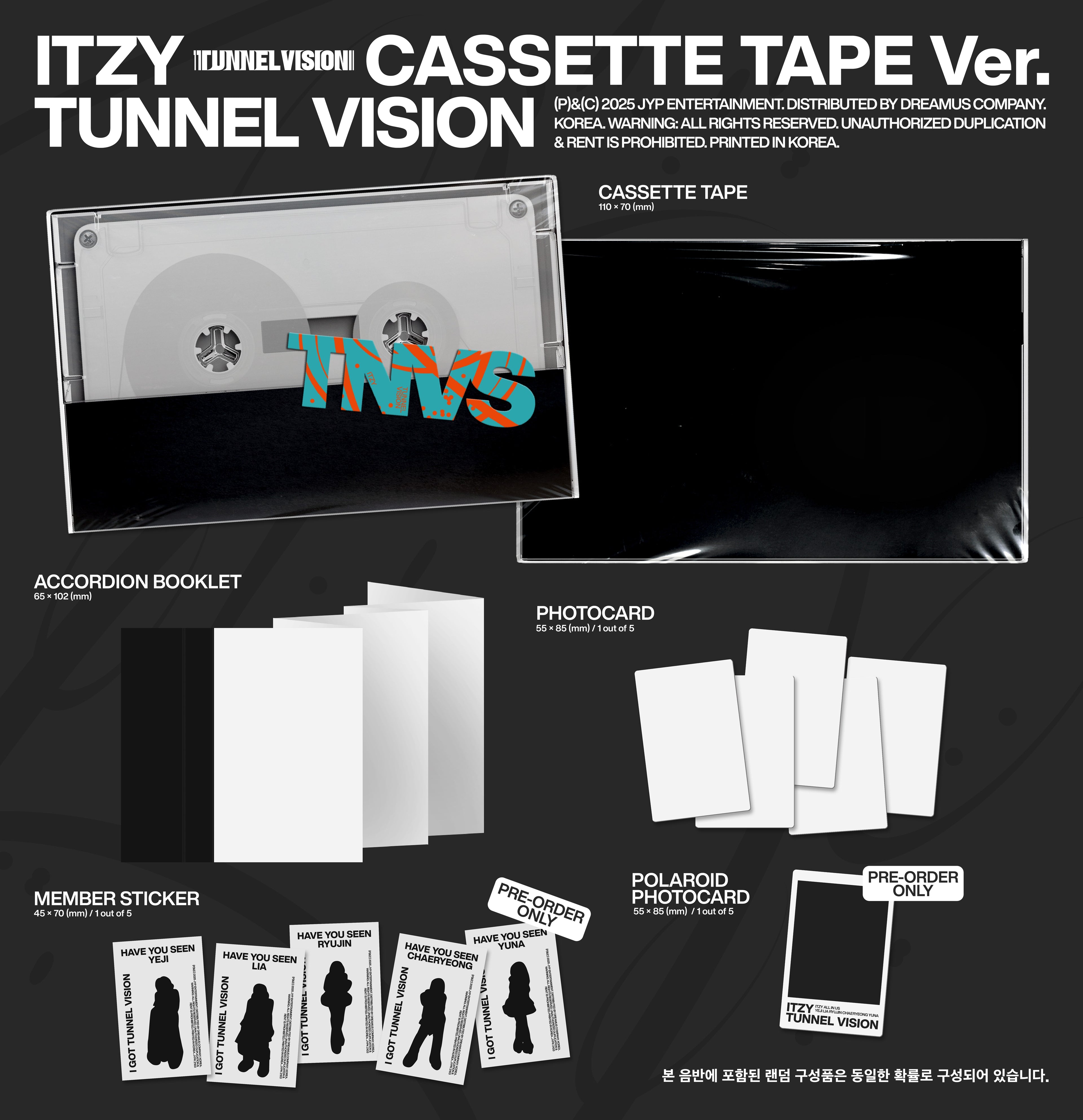 ITZY (있지) [TUNNEL VISION] Cinta de casete Ver.