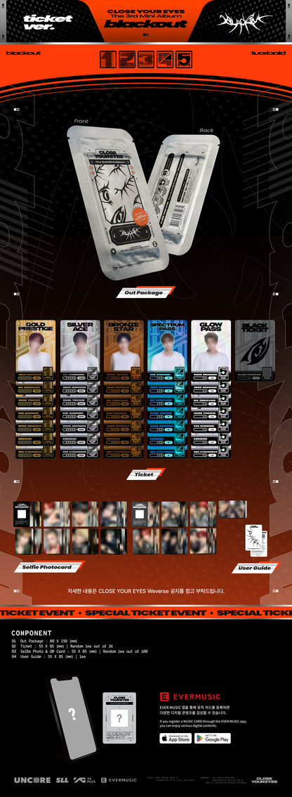 [PRE-ORDER] CLOSE YOUR EYES (클로즈유어아이즈) The 3rd Mini Album 'blackout' (ticket ver.)