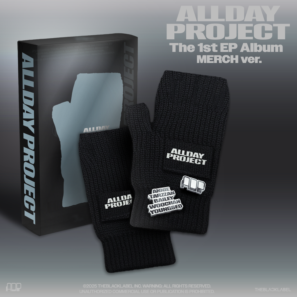 ALLDAY PROJECT El primer EP 'ALLDAY PROJECT' Versión MERCH Versión GUANTES SIN DEDOS