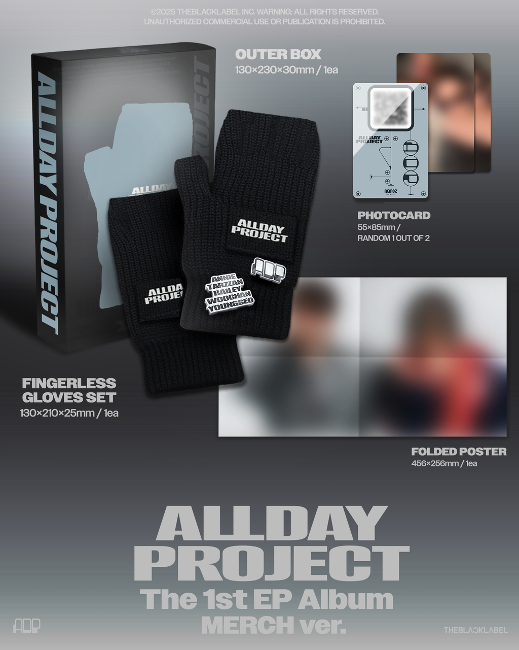 ALLDAY PROJECT El primer EP 'ALLDAY PROJECT' Versión MERCH Versión GUANTES SIN DEDOS