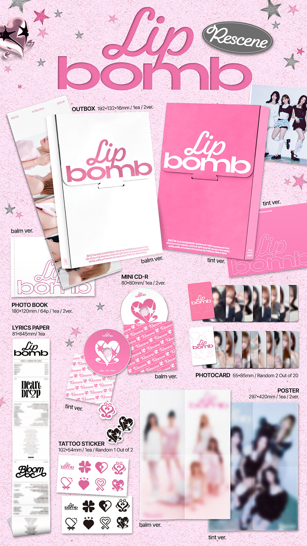 RESCENE The 3rd Mini Album [lip bomb] (tint ver. / balm ver.)